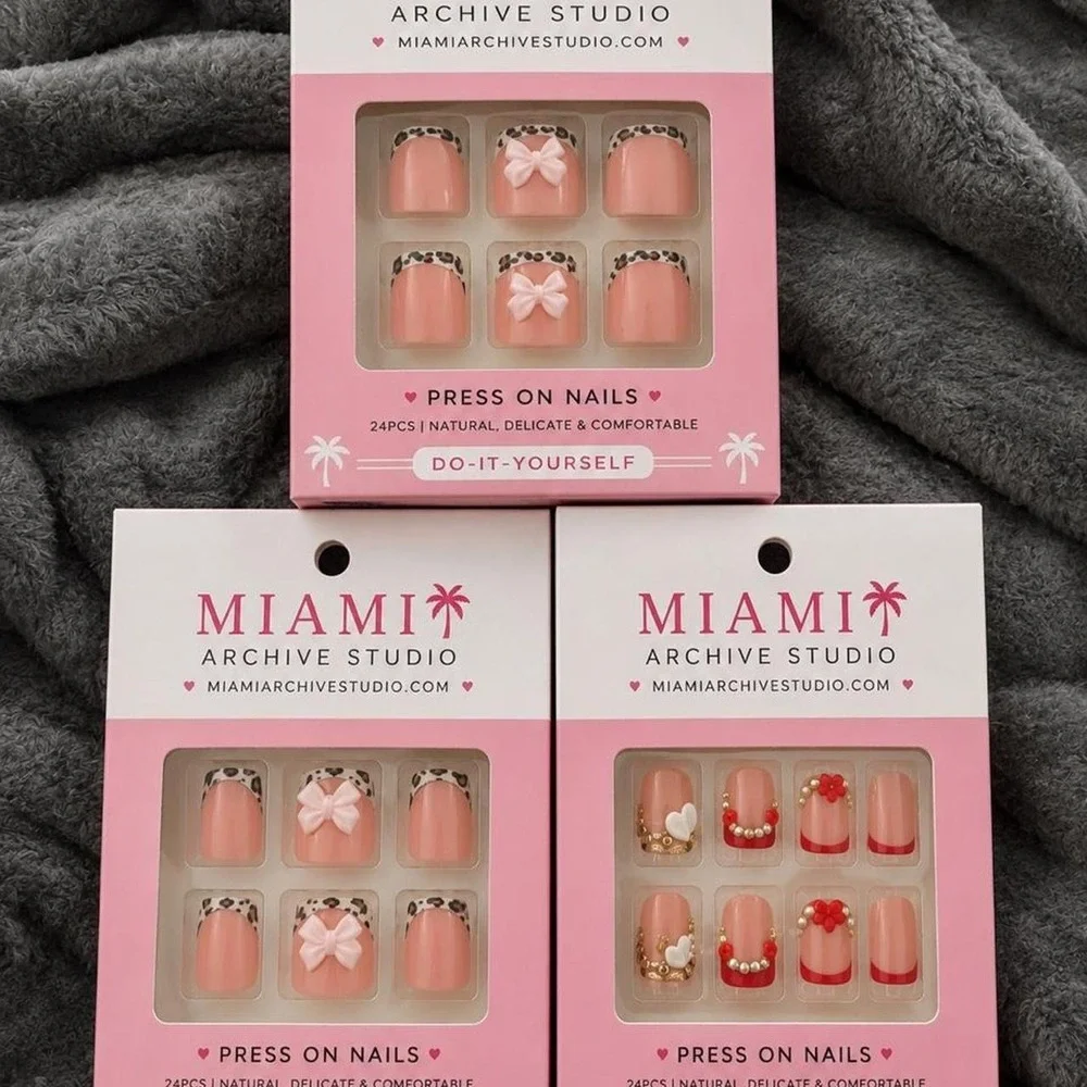 Bundle of 3 Miami Archive Studio press-on nail sets